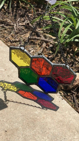 Honeycomb Stained Glass Sun Catcher